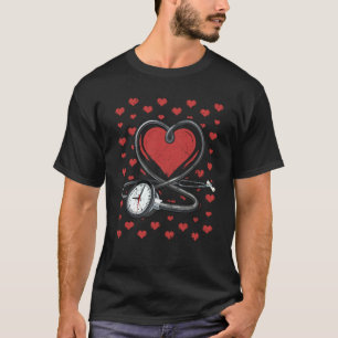 Heart Stethoscope Cute Love Scrub Top Valentines D