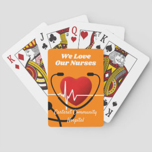 Heart , Stethoscope & ECG Nurses  Playing Cards