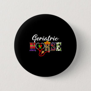 Heart stethoscope geriatic nurse cinco de mayo 6 cm round badge