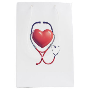 Heart & Stethoscope Gift Bag   Nurse & Doctor Appr