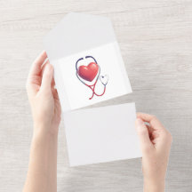Heart & Stethoscope Greeting Card | Thank You Heal