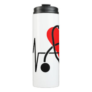 Heart & Stethoscope Healthcare Design Thermal Tumbler