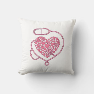 Heart Stethoscope Medical Love Vector Shirt Design Cushion