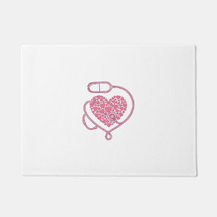 Heart Stethoscope Medical Love Vector Shirt Design Doormat