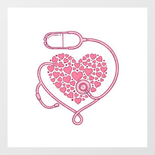 Heart Stethoscope Medical Love Vector Shirt Design Window Cling