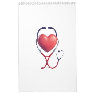 Heart & Stethoscope Notebook Medical School & Nu Calendar