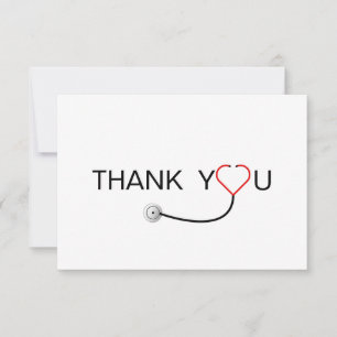 Heart Stethoscope Nurse Thank You Card