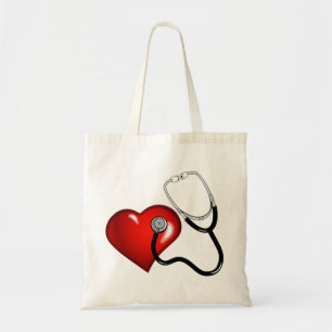 Heart Stethoscope Personalised Nurse Medical Tote Bag