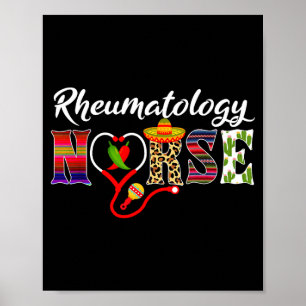 Heart stethoscope rheumatology nurse cinco de mayo poster