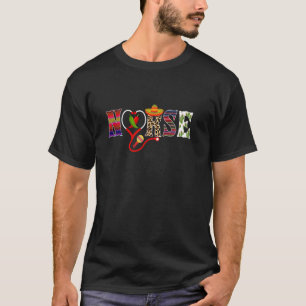 Heart Stethoscope RN LPN LVN Nurse Cinco De Mayo L T-Shirt