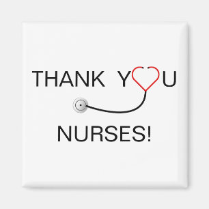 Heart Stethoscope Thank You Nurses Magnet