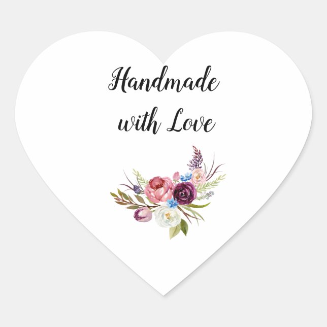 Heart Sticker Hande made with love (Front)