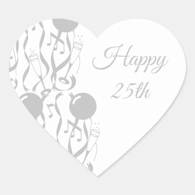 Heart Sticker Happy 25th Anniversary (Front)