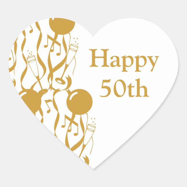 Heart Sticker Happy 50th Anniversary (Front)