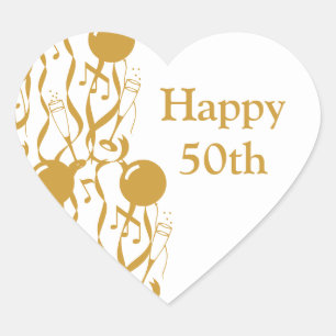Heart Sticker Happy 50th Anniversary