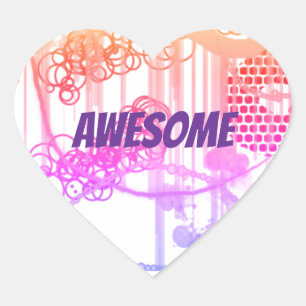 Heart Sticker With Abstract Design
