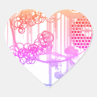 Heart sticker with abstract design