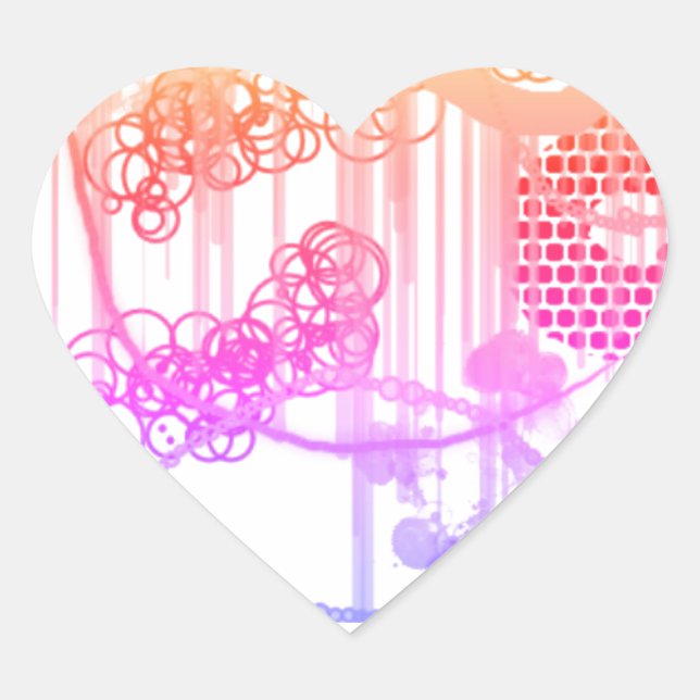 Heart sticker with abstract design (Front)