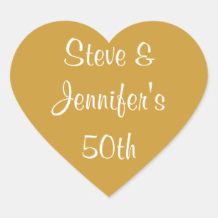Heart Stickers 50th Wedding Golden Anniversary 50