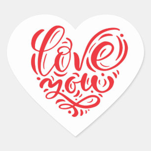 Heart Stickers Love You