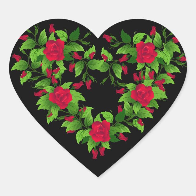 Heart Stickers-Red Roses Sticker (Front)