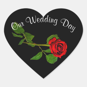 Heart Stickers, Seal Envelopes,Red Rose Collection