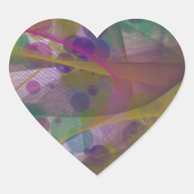 Heart Stickers With Colourful Design (Front)