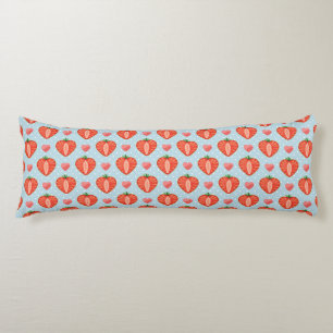 Heart Strawberries with Polka Dots And Hearts Body Cushion