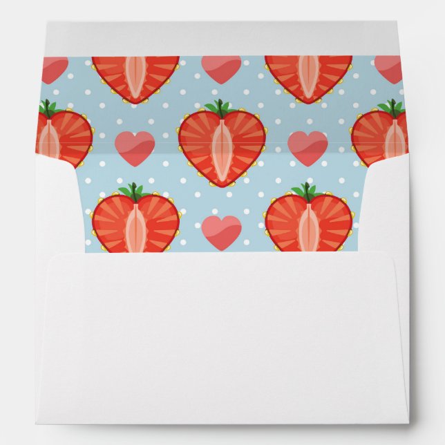 Heart Strawberries with Polka Dots And Hearts Envelopes (Back (Bottom))