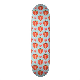Heart Strawberries with Polka Dots And Hearts Skateboard