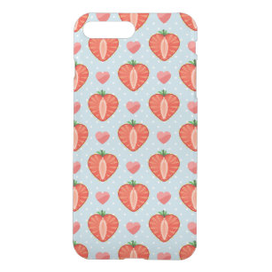 Heart Strawberries with Polka Dots And Hearts iPhone 8 Plus/7 Plus Case