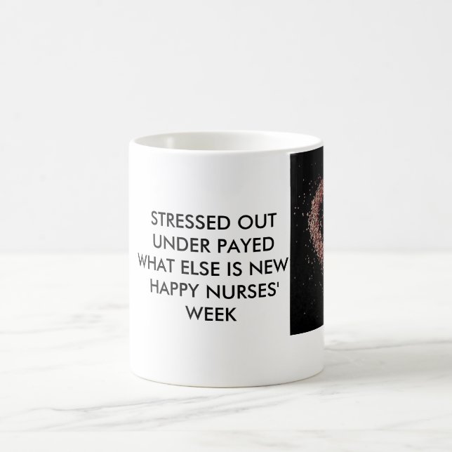 heart, STRESSED OUTUNDER PAYEDWHAT ELSE IS NEW?... Coffee Mug (Center)