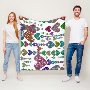 Heart strings fleece blanket