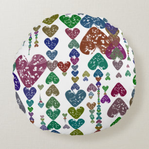 Heart strings round cushion