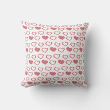 Heart Stripe Pink Ballerina Pattern Throw Pillow