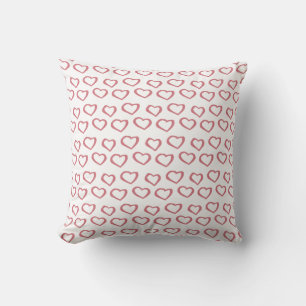 Heart Stripe Pink Ballerina Pattern Throw Pillow