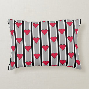 Heart Striped Decorative Cushion