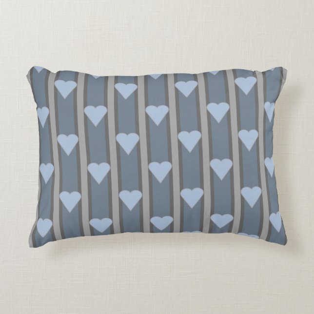 Heart Striped Decorative Cushion (Front)