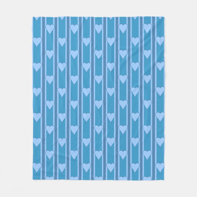 Heart Striped Fleece Blanket (Front)
