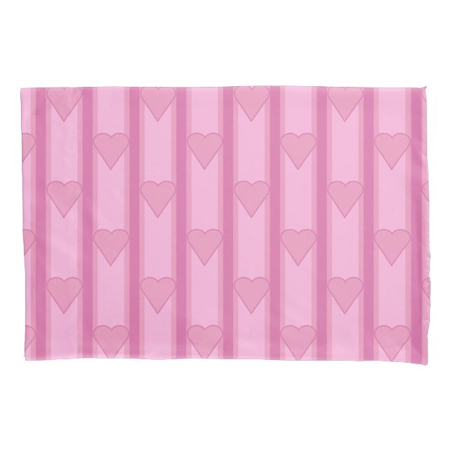Heart Striped Pillowcase (Front)