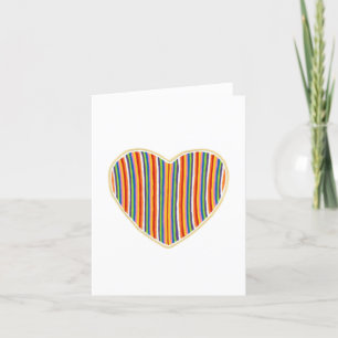 Heart Stripes Blank Note Card