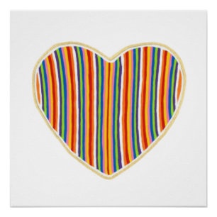 Heart Stripes Perfect Poster