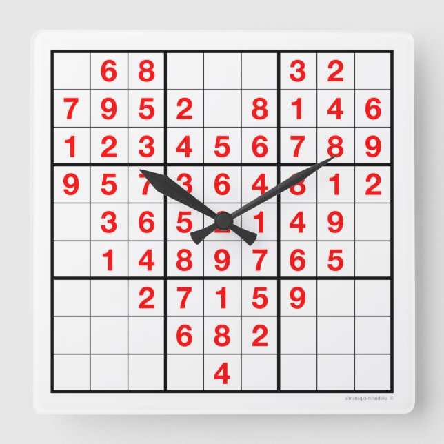 Heart Sudoku Clock with downloadable puzzle (Easy) (Front)