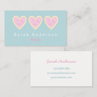 Heart Sugar Cookie Business Card for Bakers