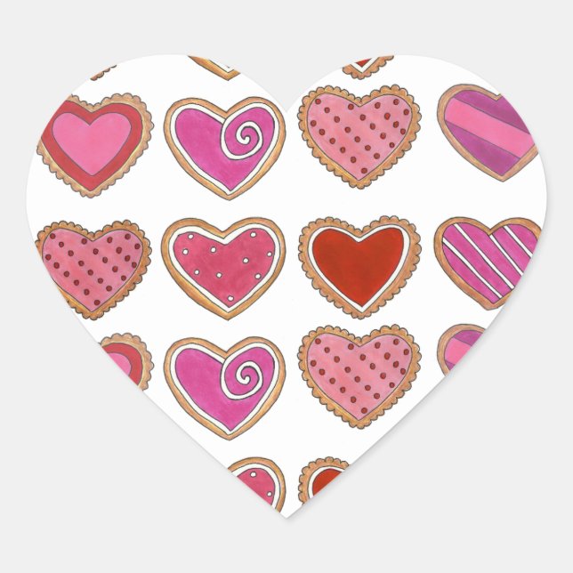 Heart Sugar Cookies Valentine's Day Baking Sticker (Front)