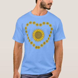 Heart Sunflower Aesthetic Yellow Flower Love Sunfl T-Shirt