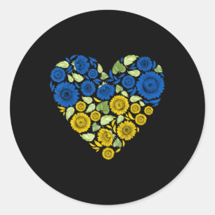 Heart sunflower ukraine  I stand With Ukraine Peac Classic Round Sticker