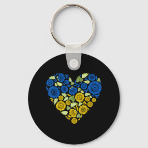 Heart sunflower ukraine I stand With Ukraine Peac Key Ring