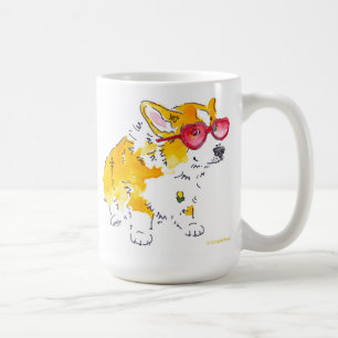 Heart Sunglasses Corgi Mug
