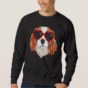 Heart Sunglasses Love Cute Dog Cavalier King Charl Sweatshirt